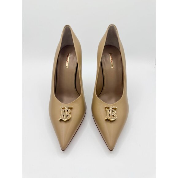 Burberry Ezra TB Natural Leather Pumps - Picture 2 of 12